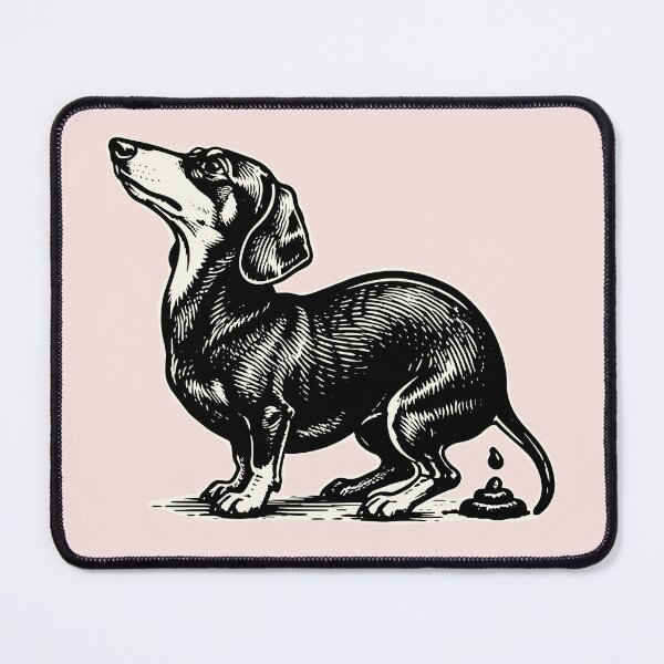 Item preview, Pooping Dachshund Vintage Dog Illustration designed and sold by tinydumbempire.