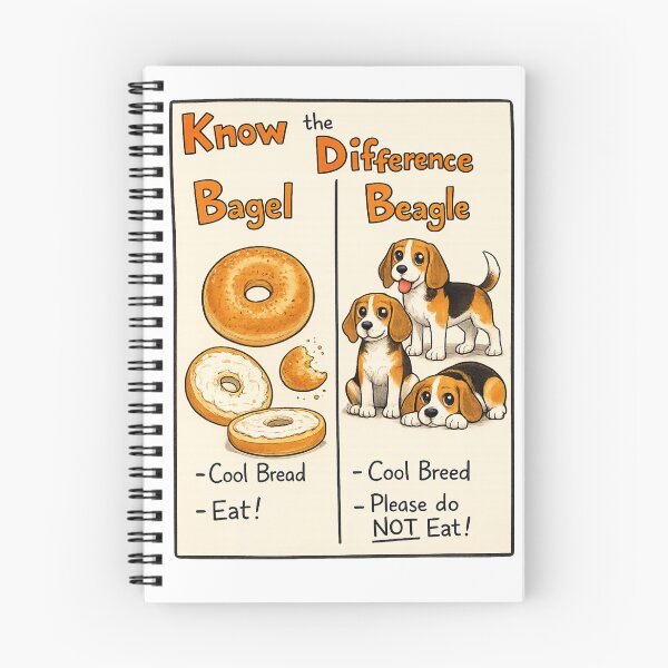 Item preview, Know the Difference: Bagel vs Beagle | Funny Dog Pun Cartoon T-Shirt designed and sold by tee snap.