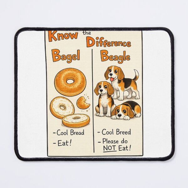 Item preview, Know the Difference: Bagel vs Beagle | Funny Dog Pun Cartoon T-Shirt designed and sold by tee snap.
