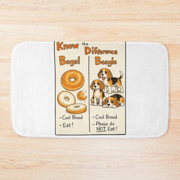 Item preview, Know the Difference: Bagel vs Beagle | Funny Dog Pun Cartoon T-Shirt designed and sold by tee snap.