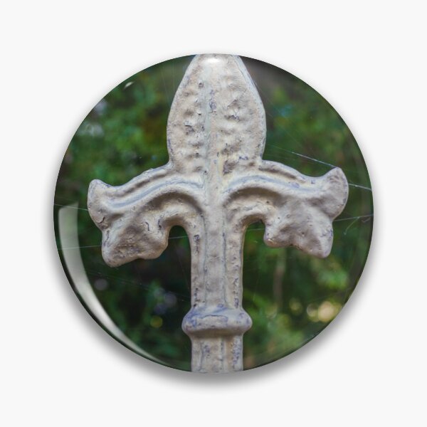 Item preview, Fleur-de-Lis Metal Finial Ornament on Garden Fence Post With Weathered Patina designed and sold by Nmallia.