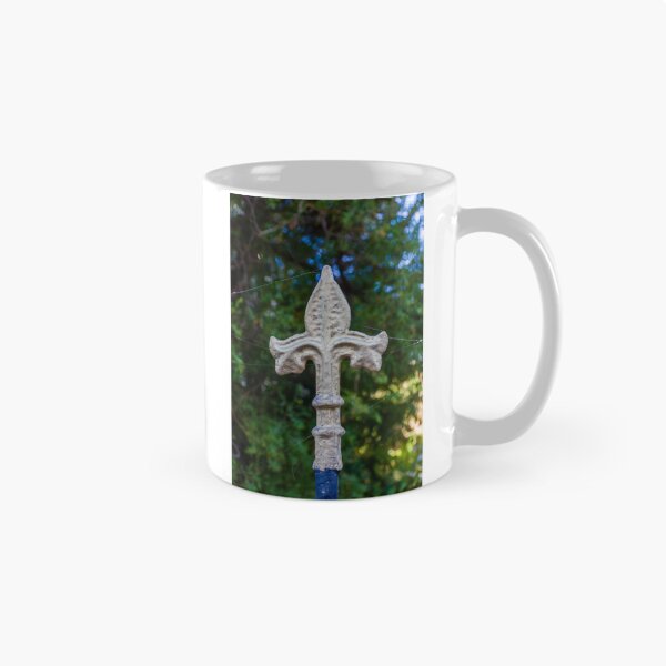 Item preview, Fleur-de-Lis Metal Finial Ornament on Garden Fence Post With Weathered Patina designed and sold by Nmallia.