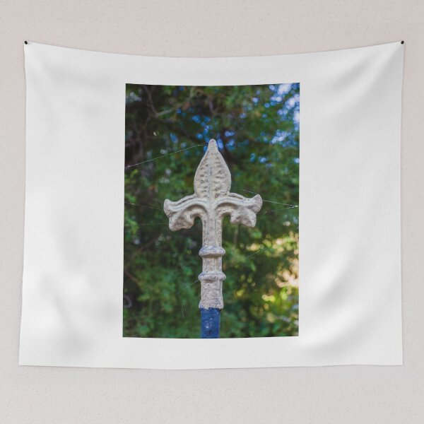 Item preview, Fleur-de-Lis Metal Finial Ornament on Garden Fence Post With Weathered Patina designed and sold by Nmallia.