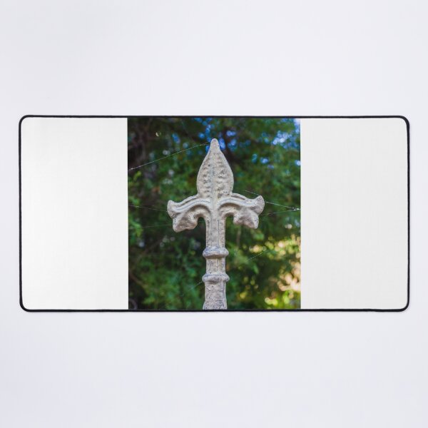 Item preview, Fleur-de-Lis Metal Finial Ornament on Garden Fence Post With Weathered Patina designed and sold by Nmallia.