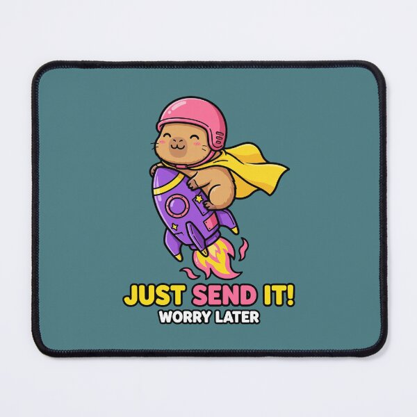 Item preview, Brave Mode No Overthinking - Cute Capybara Boba Rocket Funny Shirt designed and sold by PrettyCrypt.