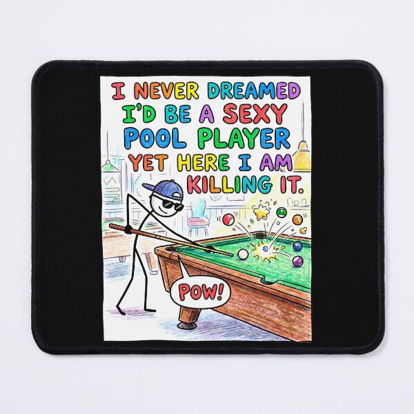 Item preview, Humorous And Sexy Stick Figure Pool Player designed and sold by ThreadRiotTees.