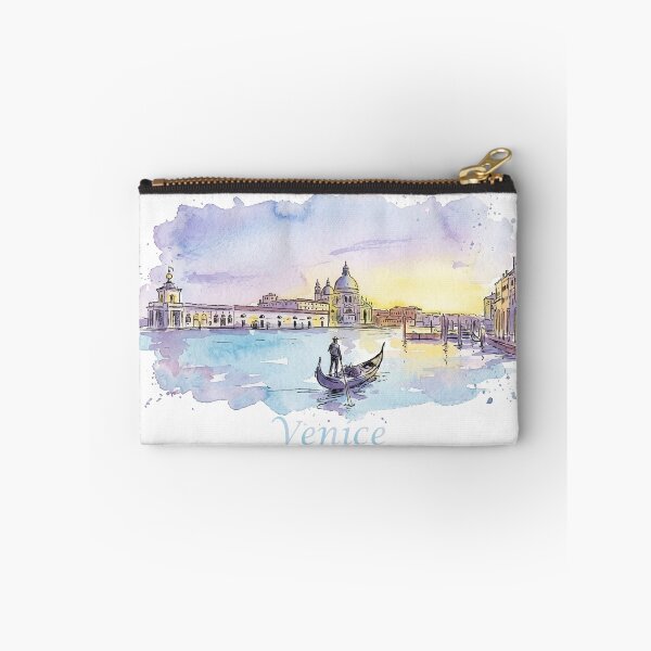 Item preview, Venice Italy Gondolier Laguna Panorama Watercolor Art designed and sold by NareArt.