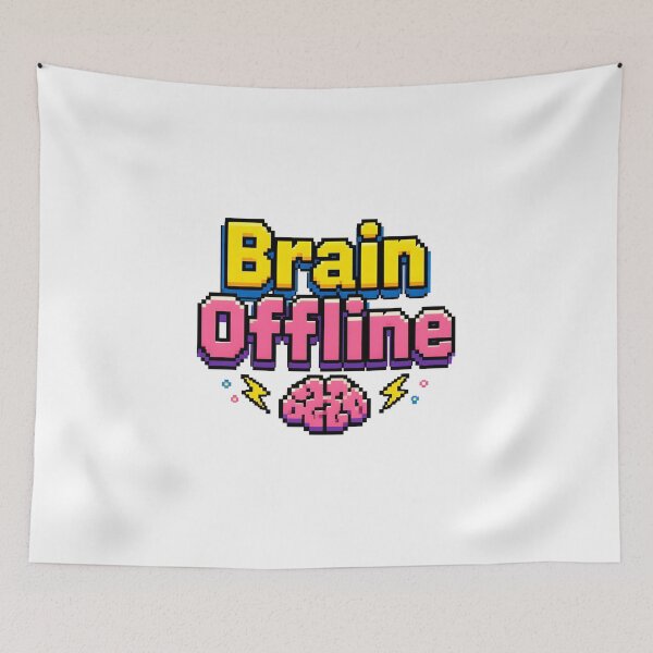 Item preview, Brain Offline Retro 90s Pixel Art Arcade Game Sticker designed and sold by crazyhome.