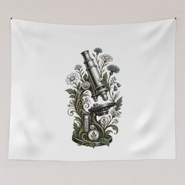 Item preview, Vintage Microscope Wildflower Garden designed and sold by BoyleDesignShop.