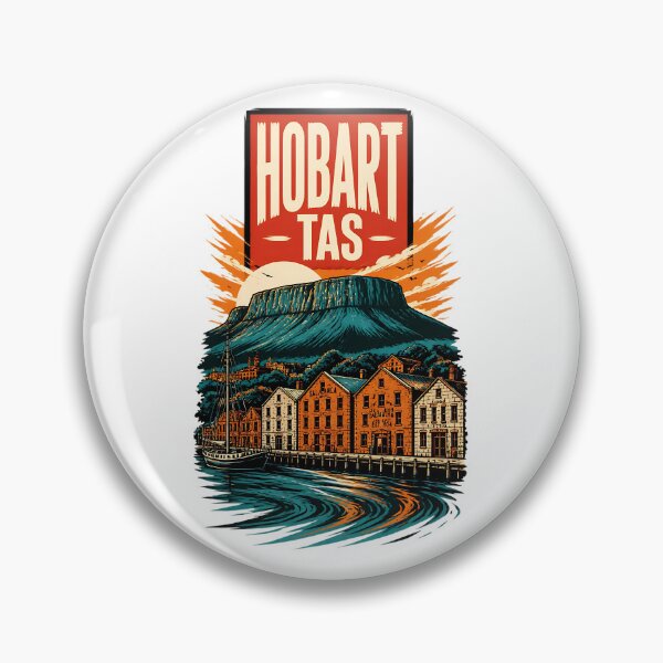 Item preview, Hobart Tasmania Australia Vintage Travel Poster designed and sold by TravelersGems.