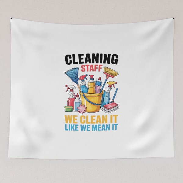 Item preview, Cleaning Staff – We Clean It Like We Mean It Illustration designed and sold by jkrphoto.