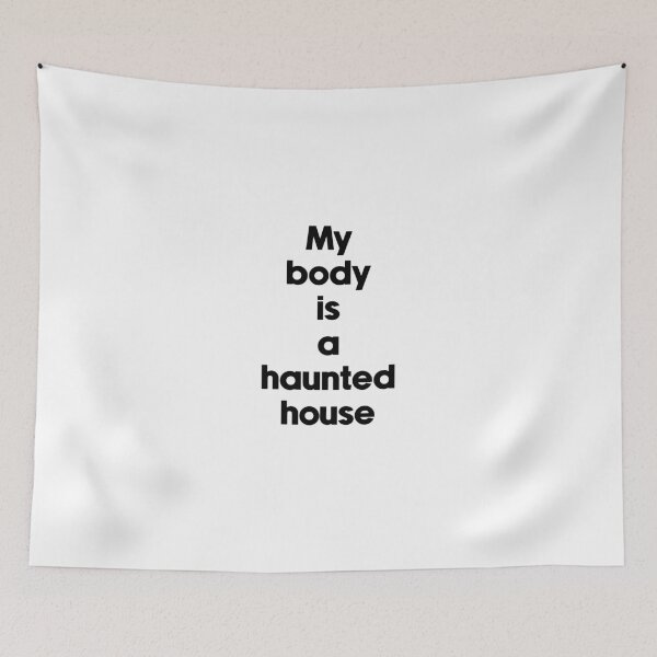 Item preview, Text Typography My body is a haunted house Aging Humor designed and sold by TypeboldStudio.