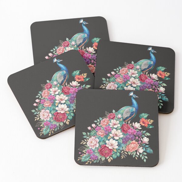 Item preview, Floral Peacock Botanical Portrait designed and sold by ImageryLoom.