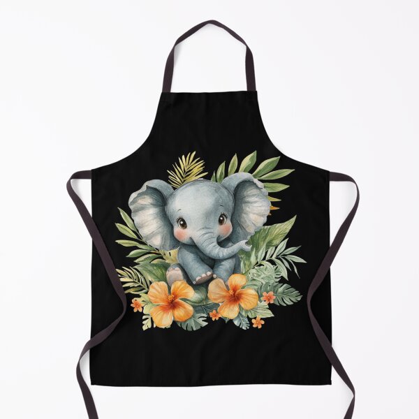 Item preview, Cute Elephant Among Tropical Flowers designed and sold by perijun.