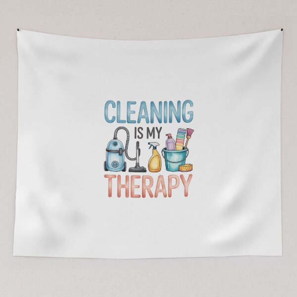 Item preview, Cleaning Is My Therapy – Cute Cleaning Supplies Illustration designed and sold by jkrphoto.