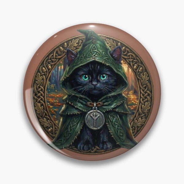 Item preview, Black Cat Druid Autumnal Haven Eolhx Rune Motif - Harvest Edition designed and sold by Englandbear.