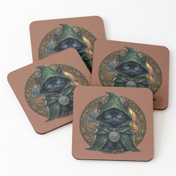 Item preview, Black Cat Druid Autumnal Haven Eolhx Rune Motif - Harvest Edition designed and sold by Englandbear.