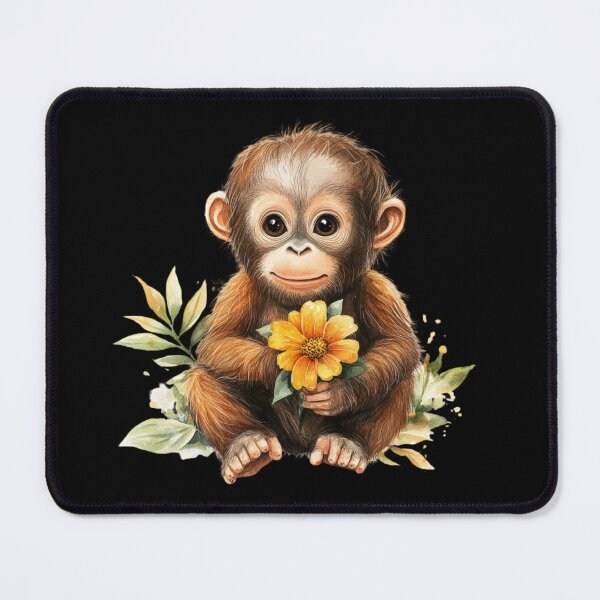Item preview, Adorable Baby Monkey with Flower designed and sold by perijun.