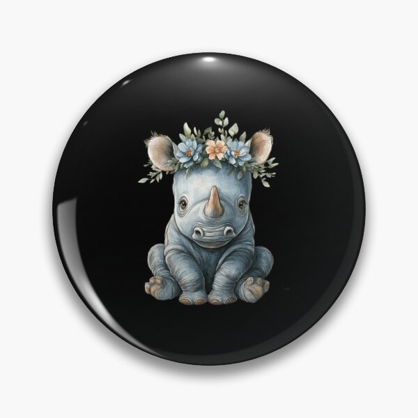 Artikelvorschau, Niedliches Nashorn mit Blumenkranz entworfen und verkauft von perijun.