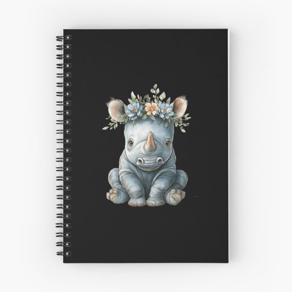 Artikelvorschau, Niedliches Nashorn mit Blumenkranz entworfen und verkauft von perijun.