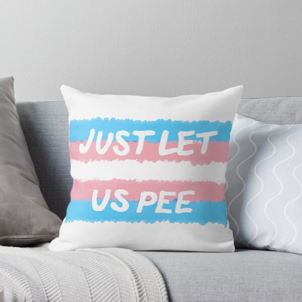Item preview, Just Let Us Pee - Trans Flag designed and sold by SpectacledPeach.