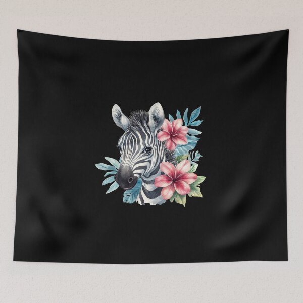 Item preview, Zebra Among Tropical Flowers designed and sold by perijun.