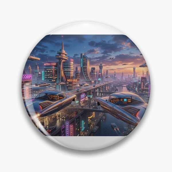 Item preview, Atompunk Retro-Futuristic Metropolis: Mid-Century Sci-Fi City with Flying Cars designed and sold by D Digital Art.
