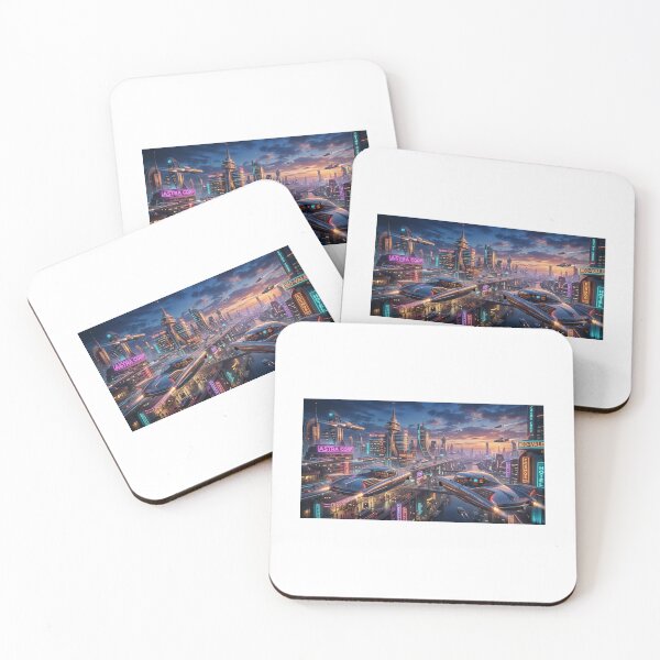 Item preview, Atompunk Retro-Futuristic Metropolis: Mid-Century Sci-Fi City with Flying Cars designed and sold by BigD shop.