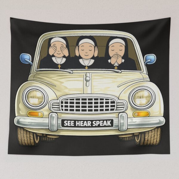 Item preview, see hear speak no evil ,nuns in car designed and sold by JamesDunican.