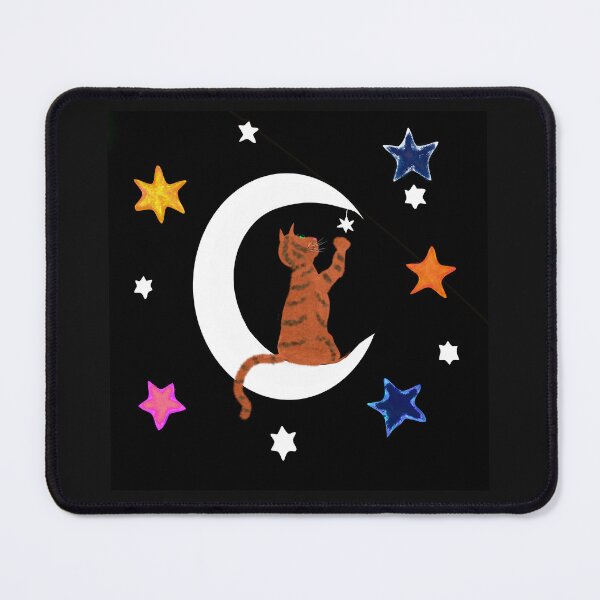 Item preview, Cat on Crescent Moon with Stars designed and sold by Elaine M Hayward .