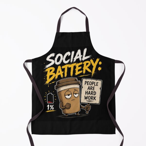 Item preview, Social Battery 1% – Funny Introvert Coffee Meme designed and sold by Revyra Design .