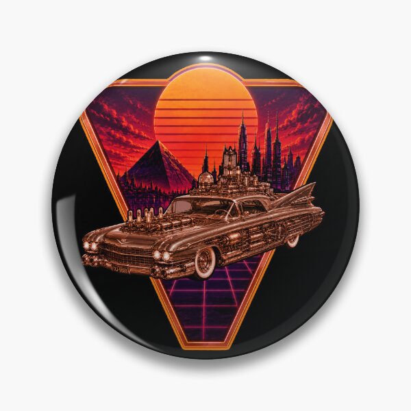 Item preview, Retro Futurist Chrome Cruiser | Synthwave Sci-Fi Car | Vaporwave Sunset | Cyberpunk Triangle | Retrowave Wall Art Sticker designed and sold by A-T-H.