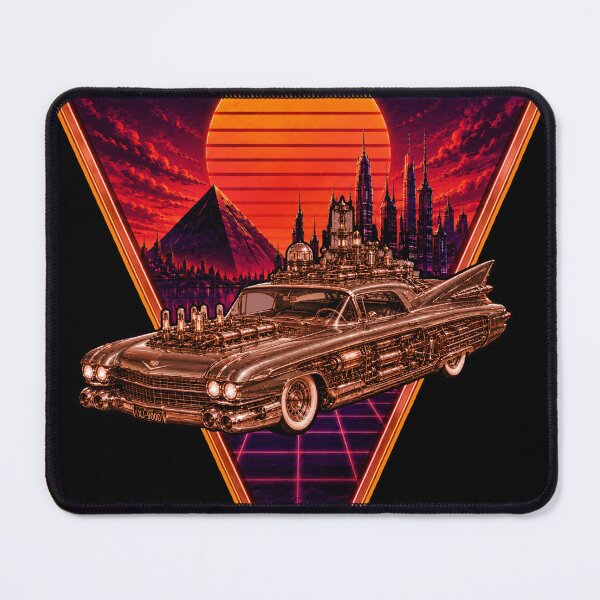 Item preview, Retro Futurist Chrome Cruiser | Synthwave Sci-Fi Car | Vaporwave Sunset | Cyberpunk Triangle | Retrowave Wall Art Sticker designed and sold by A-T-H.