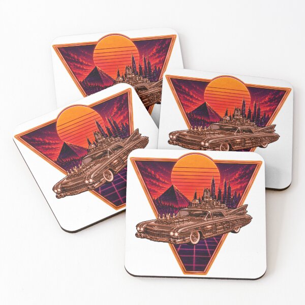Item preview, Retro Futurist Chrome Cruiser | Synthwave Sci-Fi Car | Vaporwave Sunset | Cyberpunk Triangle | Retrowave Wall Art Sticker designed and sold by A-T-H.