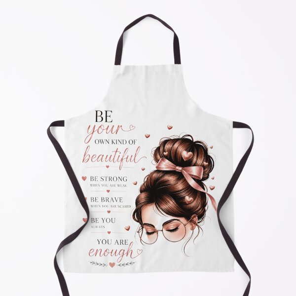 Item preview, Be Your Own Kind of Beautiful | Inspirational Girl with Messy Bun & Glasses | Feminine Motivational T-Shirt Design designed and sold by Mirai_Art ⭐⭐⭐⭐.
