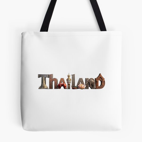 Item preview, Thailand Travel Typography – Cultural Landmark & Thai Heritage Design designed and sold by VladisWorld.