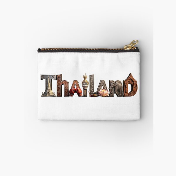 Item preview, Thailand Travel Typography – Cultural Landmark & Thai Heritage Design designed and sold by VladisWorld.