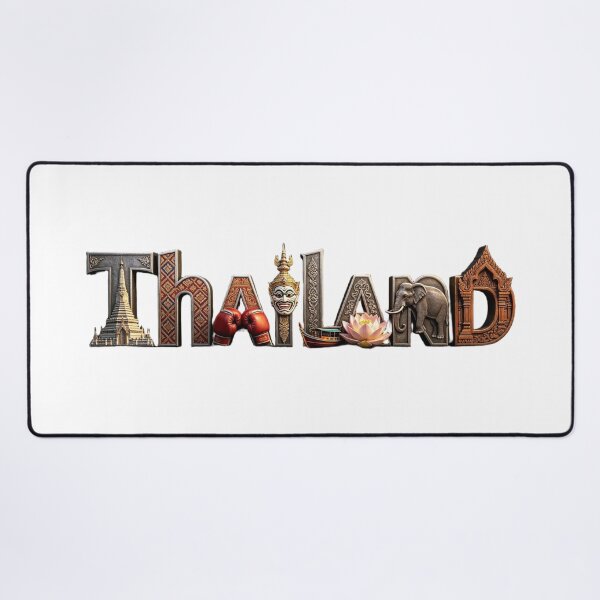 Item preview, Thailand Travel Typography – Cultural Landmark & Thai Heritage Design designed and sold by VladisWorld.
