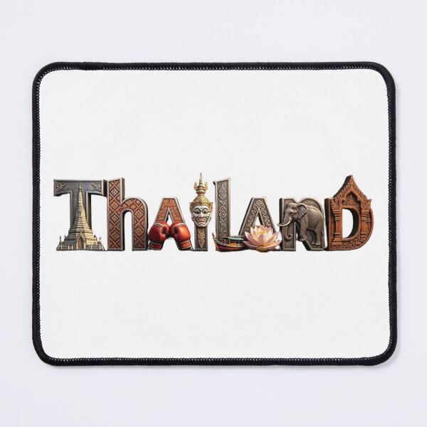 Item preview, Thailand Travel Typography – Cultural Landmark & Thai Heritage Design designed and sold by VladisWorld.