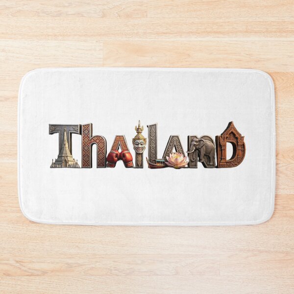 Item preview, Thailand Travel Typography – Cultural Landmark & Thai Heritage Design designed and sold by VladisWorld.