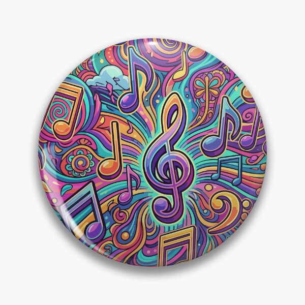 Item preview, Psychedelic Music Notes Colorful Groovy Swirl Pattern designed and sold by Far Out Goods.