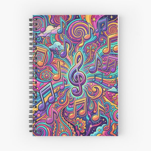 Item preview, Psychedelic Music Notes Colorful Groovy Swirl Pattern designed and sold by Far Out Goods.