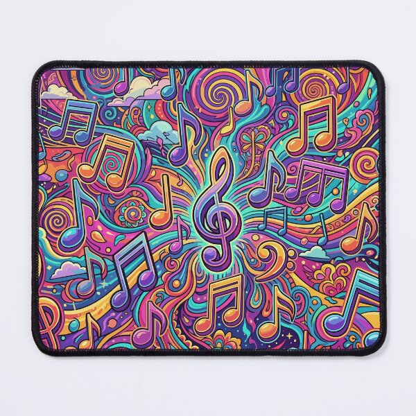 Item preview, Psychedelic Music Notes Colorful Groovy Swirl Pattern designed and sold by Far Out Goods.