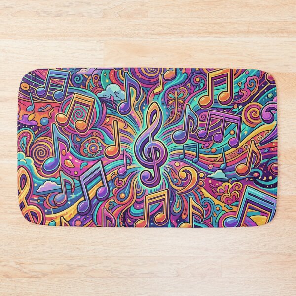 Item preview, Psychedelic Music Notes Colorful Groovy Swirl Pattern designed and sold by Far Out Goods.