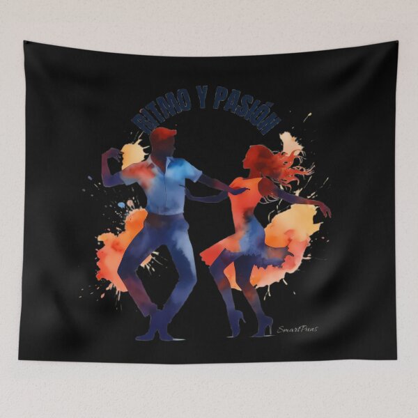 Item preview, Ritmo y Pasión – Dynamic Salsa Dance Couple Watercolor Illustration, Colorful Splatter Latin Dancers Silhouette, Festive Ballroom Apparel Graphic Sticker designed and sold by SmartPuns.