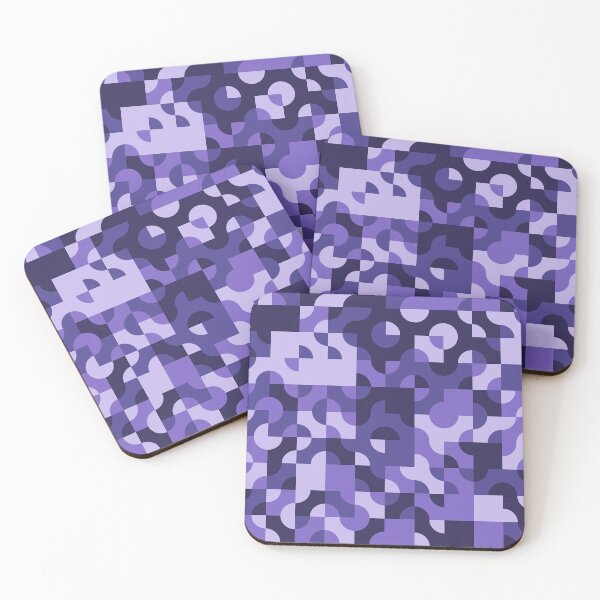Item preview, Indigo Violet Geometric Quilt Pattern designed and sold by TidySystemsCo.