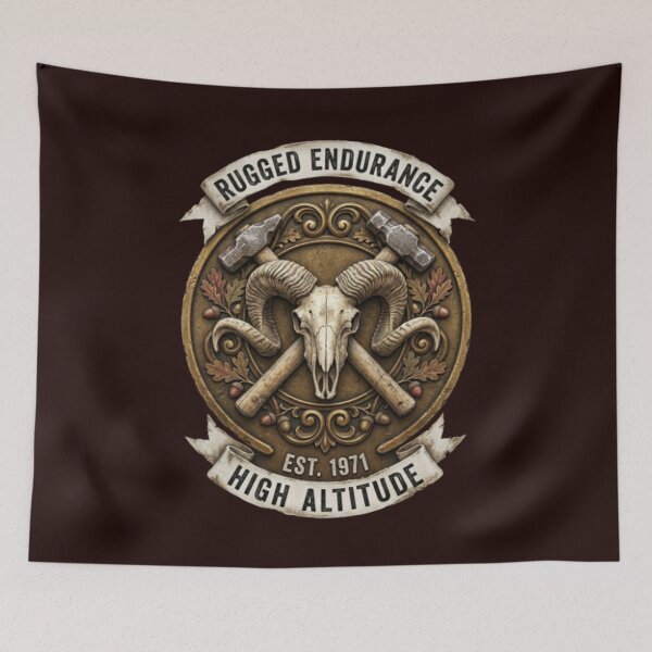 Item preview, Rugged Endurance Ram Skull Vintage Badge designed and sold by w66aboo.