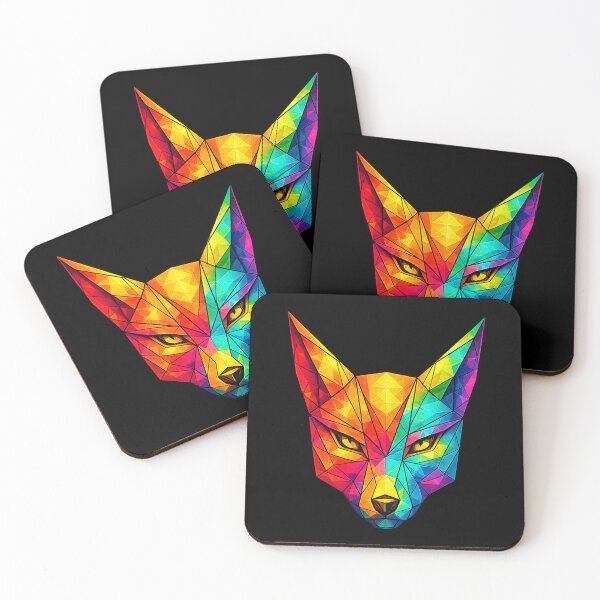 Item preview, Colorful Geometric Fox Head | Rainbow Polygon Animal Art | Abstract Low Poly Wildlife Illustration | Modern Prism Fox Design designed and sold by Geometric Art..