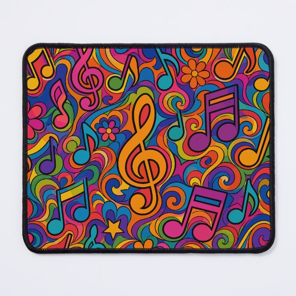 Item preview, Psychedelic Musical Notes 70s Retro Swirl Pattern designed and sold by Far Out Goods.