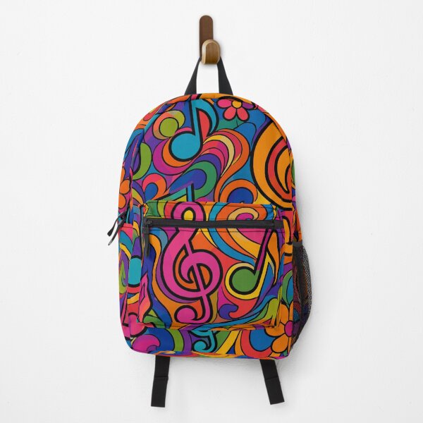 Item preview, Psychedelic Musical Notes 70s Retro Swirl Pattern designed and sold by Far Out Goods.
